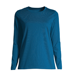 T-shirts confortables pour femmes, couleur unie, usage quotidien, col rond, manches longues, coupe ajustée, t-shirt décontracté uni, provenant de BD - Product Image 1