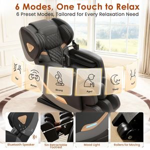 Sillón de Masaje Portátil Plegable de Gravedad Cero para Todo el Cuerpo, Reclinable, con Calefacción, Airbag, Rodillo para Pies, Shiatsu, Control por Voz Inteligente - Product Image 6