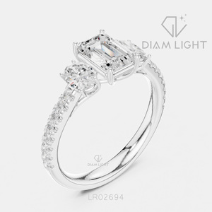 Bague de fiançailles en or blanc 14 carats avec diamant de laboratoire de 1,01 carat, coupe radiante, bague de mariée, certifiée IGI, bijoux fins, cadeau pour femme - Product Image 2