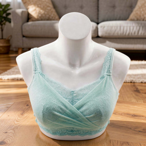 Soutien-gorge respirant en coton et élasthanne, ajustable, spécial post-chirurgie du cancer, avec armatures, pour prothèse mammaire, modèle tube en dentelle, OEM ODM - Product Image 4