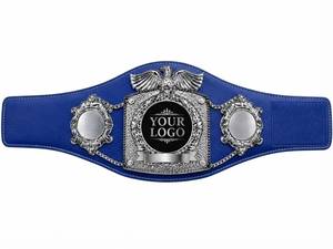 Cinturón de Campeonato de Boxeo Personalizado, Cinturón de Artes Marciales Unisex de Cuero Azul con Baño de Oro y Plata para Boxeo y Muay Thai - Product Image 4