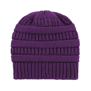 Wholesale Custom Color Knit Beanie Hat Ribbed <b>Winter</b> <b>Cap</b> Unisex Soft Warm Stretch 100% Acrylic Adults - Product Image 1