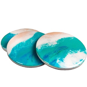 Ensemble de sous-verres en bois de résine époxy Cadeau de pendaison de crémaillère pour nouvelle maison Sous-verres de bar de style moderne créatif Produits de Offre Spéciale - Product Image 4