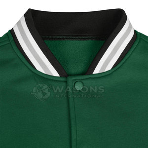 <b>Covered</b> <b>Button</b> Stand Winter Front Heritage Design Lightweight Material Classic Wear Street Style Essential Letterman Jacket - Product Image 2