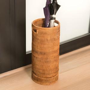 Scalloped rattan umbrella storage <b>basket</b> hand-weave <b>baskets</b> umbrellas <b>display</b> rack for sale - Product Image 5