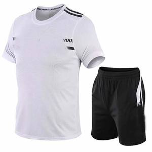 Conjunto Deportivo Personalizado de Fútbol para Hombre, Camiseta Blanca y Pantalones Cortos Negros, Uniforme de Fútbol para Entrenamiento y Ejercicio - Product Image 1