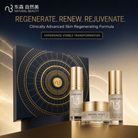 Ensemble de soins de la peau Natural Beauty, cadeau, crème anti-âge pour le visage et sérum facial, kit de soins de la peau en format voyage, 3 pièces