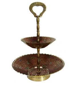 Supports à gâteaux vintage en laiton, outils de décoration de desserts de haute qualité, motif floral, taille personnalisable, à trois niveaux - Product Image 6