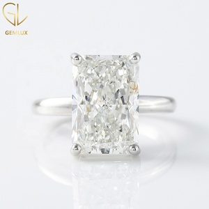4 CT Radiant Cut Moissanite Engagement <b>Ring</b>, <b>Solitaire</b> Diamond <b>Ring</b> for Women Wedding <b>Ring</b>, 14k White Gold Promise <b>Ring</b> - Product Image 1