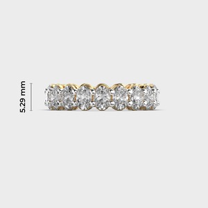 Anillo de boda de eternidad completa de oro blanco de 14K con diamantes cultivados en laboratorio de corte ovalado de 4.50 CTW y engaste compartido al por mayor - Product Image 6