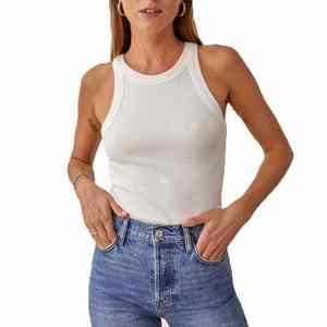 Wholesale New Arrival <b>Top</b> Quality Material 100%Cotton Made Women Gym Tank <b>Tops</b> Casual Fitness Breathable - Product Image 3