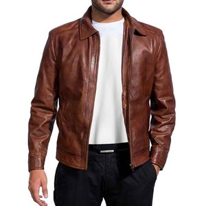 Mens Leather <b>Jacket</b> Real Cowhide Biker Motorcycle <b>Jacket</b> Winter Warm <b>Slim</b> <b>Fit</b> Custom Design Wholesale Supplier - Product Image 2