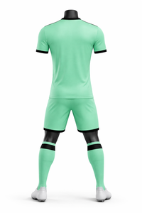 Conjunto de Camiseta de Fútbol Personalizada para Hombre, Manga Corta, Verde Menta y Negro, Transpirable, Absorbe la Humedad, Cuello de Poliéster, para Todas las Temporadas - Product Image 6