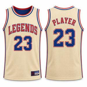 Maillot de basket rétro personnalisé, nom et numéro de l'équipe, chemise de jeu sans manches - Product Image 1