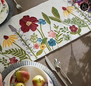 Green <b>Red</b> Brown And Yellow Beaded Decorative Table <b>Runner</b> Use For Decoration Dining Table In Occasion - Product Image 3