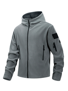 Chaqueta Impermeable Unisex de Forro Polar Color Caqui, con Capucha, Cierre de Cremallera, Cortavientos, Estilo Táctico Deportivo, para Trabajo, Abrigo Cálido de Invierno - Product Image 5