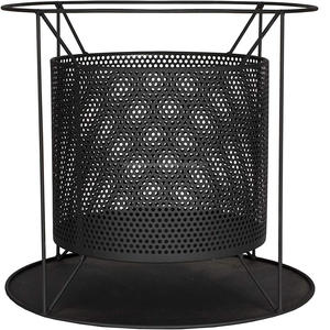 Metal <b>Fire</b> Pit with Spark Screen, Black, Perforated Design, Round Outdoor <b>Fire</b> Bowl with Stand A2 - Product Image 5