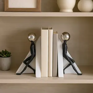 Soporte de libros metálico moderno hecho a mano, de lujo, decorativo, para oficina, escritorio, biblioteca, escultura moderna pulida. - Product Image 1