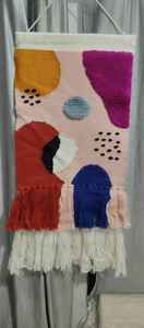 Indian Handmade Wool Hand Knotted Abstract <b>Wall</b> <b>Hanging</b> Rug | Handmade Woven Macrame <b>Tapestry</b> Modern Boho Decor <b>Wall</b> <b>Hanging</b> -41 - Product Image 5