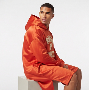 Sweat à capuche long en polyester pour hommes, broderie chenille personnalisée, sweats à capuche épais en polyester pour hommes, sweats à capuche en polyester à épaules tombantes pour hommes - Product Image 6