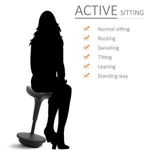 Adjustable Height <b>Office</b> Chair 360 Degrees Swivel Wobble <b>Stool</b> with Tilting Balance Saddle Seat Lift Standing Chair - Product Image 5