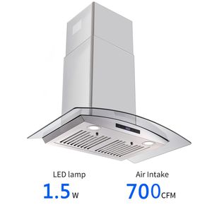Cappa aspirante da parete da 30 pollici con 700 CFM, pannello touch in vetro temperato e controlli LED ventilati - Product Image 5