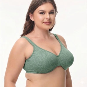 Full Cup Underwire Breathable Solid Knitted Ultra Thin Everyday Womens Plus Size H Cup Adjusted-straps Bra - Product Image 2