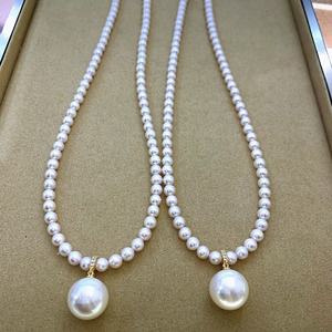 Collier en perles naturelles de style étoile de haute qualité pour filles, chaîne de clavicule bleu mer, pendentif tendance - Product Image 2