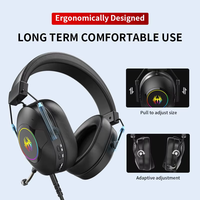 LDON LD-1 Headset Gaming Berkabel On-Ear Lampu RGB Suara Surround 7.1 untuk Driver Balanced Armature Kabel 2m Peredam Kebisingan Aktif
