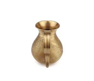 Vintage Design Engraved Brass <b>Jug</b> Gold Finished Gifting Item For Housewarming Weddings And Festivals Handcrafted From India - Product Image 4