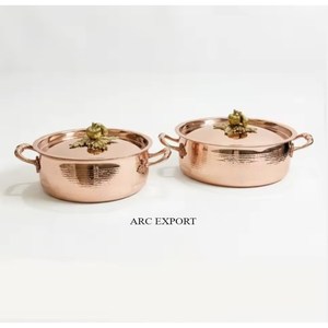 Casseroles Ruffoni Professionnelles en Acier Inoxydable de Qualité Supérieure, Finition Cuivre Vieilli, Texture Martelée à la Main, Couvercles Argentés en Forme de Citrouille - Product Image 6