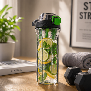 Plastic Protein <b>Shaker</b> <b>Bottle</b> for Gym & Fitness | Smoothie <b>Shaker</b> <b>Bottle</b> with Leakproof Cap & Mixing System - Product Image 1