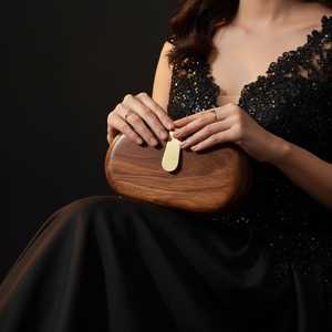 Bolso de Mano Tipo Clutch de Madera Ecológico, Moderno, de Lujo, Hecho a Mano, Promocional, Decorativo, para Fiestas - Product Image 2
