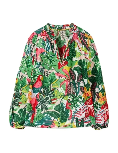 New European Fashion Printed Color Beach High Neck Strap Slim Spring Summer Blouses & Tops Shirt / Blouse