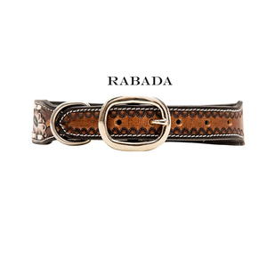 Collar de perro acolchado suave de cuero de vaca de estilo occidental con diseño trenzado y mecanizado a mano tamaño disponible para usos caninos precios bajos - Product Image 5