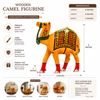 Figurine de chameau en bois faite à la main, sculpture animale traditionnelle, décoration de table pour salon, cadeau de pendaison de crémaillère