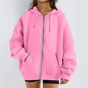 Sweat à capuche zippé surdimensionné personnalisé pour homme – Sweat-shirt en molleton de coton avec poche kangourou, veste streetwear d'hiver - Product Image 5