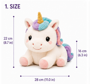 Peluche de Unicornio, Muñeco de Peluche Suave, Lindo y Kawaii, Juguete de Peluche de Animales para Niños, Regalo de Cumpleaños para Bebés, Decoración - Product Image 2