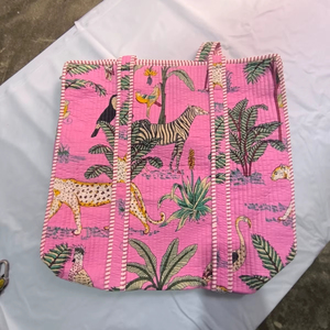 Reusable Shopping Bag Cotton Tote Bag Handmade Eco Friendly Quilted Tote For Women Daily And Grocery Use - Product Image 4