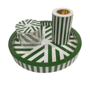 Ensemble de brûleurs d'encens Bakhoor en résine bleue et blanche faits à la main Mubkhara Boîte et brûleur avec plateau Style religieux - Product Image 6