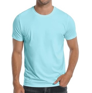 Camisetas de cuello redondo de alta calidad y gran venta para hombre con logotipo personalizado, 95% algodón, 5% spandex, manga corta, transpirables - Product Image 1