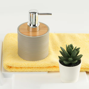 Luxury Modern Bamboo Bath <b>Accessories</b> Gift <b>Set</b> Includes Trash Can Soap Dispenser Soap Dish Toilet Brush Holder <b>Bathroom</b> - Product Image 4