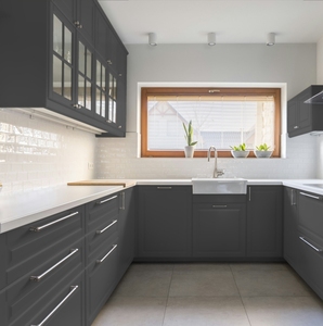 Cuisine modulaire sur mesure JY Project, norme américaine, structure en MDF, plan de travail en marbre, style Shaker moderne, Vietnam, garantie 2 ans - Product Image 1