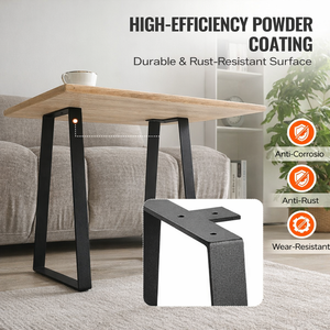 Trapezoid Steel Table Legs 16" 400lbs Load 2 Pcs Furniture Legs for DIY Coffee Tables, Desks, <b>Bench</b>, Night Stands EDPTBL009 - Product Image 1