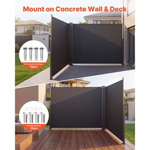 Tenda Laterale Retrattile per Patio 4m X 12m con Tessuto PC Impermeabile 180 G/m2 per Esterni - Product Image 4