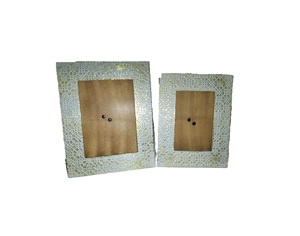 Rectangle Metal <b>Mirror</b> <b>Frame</b> with Embossed Diamond Pattern Gold Finish Durable Design - Product Image 3