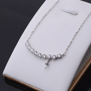 Collar con Colgante de Plata S925 para Mujer, Colgante Simple y Versátil, Juego de Joyería con Perlas, Cadena 275 para Accesorios de Bricolaje - Product Image 1