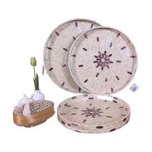 Plateau de service de luxe en nacre, fait main, incrusté de coquillages, plateau décoratif pour la maison, l'hôtel, le restaurant, pour le service et les cadeaux - Product Image 5