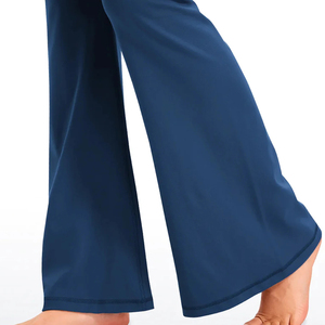 Pantalon évasé taille mi-haute pour femme, couleur unie, longueur intégrale, décontracté, hiver, respirant, écologique, séchage rapide, tissu polaire - Product Image 5