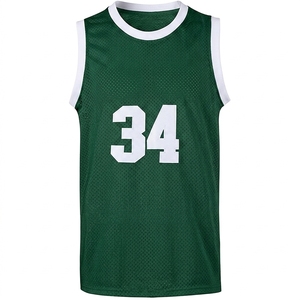 Camiseta de baloncesto morada con número 34 dorado, camiseta sin mangas de malla sublimada, unisex, transpirable, sin mangas, cuello redondo - Product Image 2